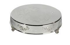 SILVER CAKE STAND 22in ROUND 